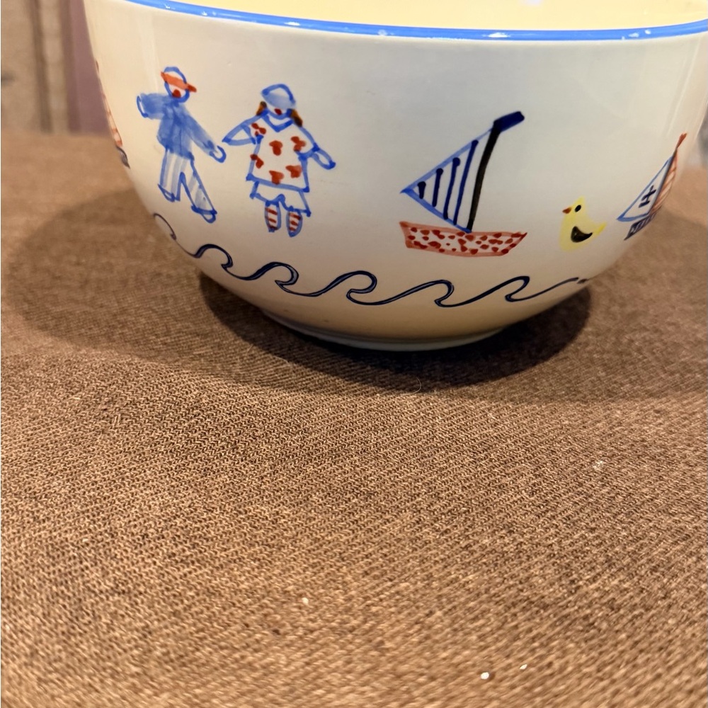 Colorful Ceramic Bowl with Nautical Design